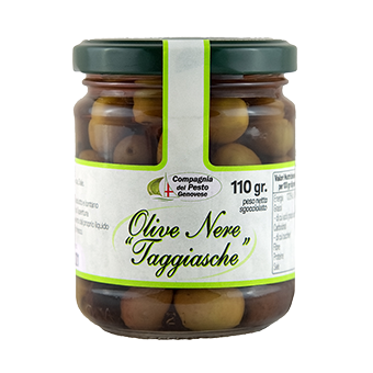 OLIVE NERE TAGGIASCHE GR.110 "COMPAGNIA DEL PESTO" - Compagnia del Pesto Genovese