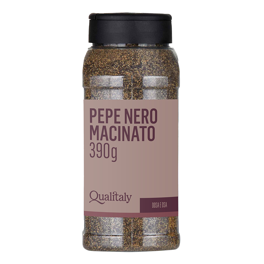 SPEZIE: PEPE NERO MACINATO VASO QUALITALY GR.390 - 