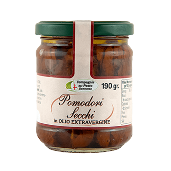 POMODORI SECCHI IN OLIO GR.190"COMPAGNIA DEL PESTO" - Compagnia del Pesto Genovese